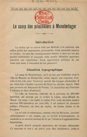 Le Camp des prisonniers à Munsterlager