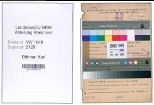 Entnazifizierung Karl Dittmar , geb. 04.06.1888 (Anwalt)