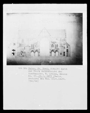 Querschnitt des Chors der Kirche Saint-Rémi zu Reims,