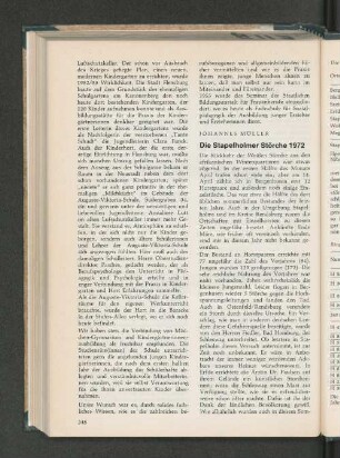 Die Stapelholmer Störche 1972.