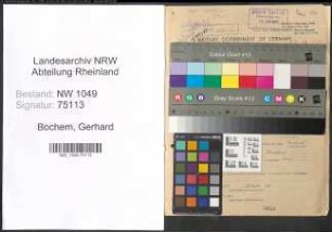 Entnazifizierung Gerhard Bochem , geb. 22.01.1909 (Metzgermeister)