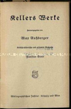 Gesamtausgabe der Werke von Gottfried Keller, Band 5