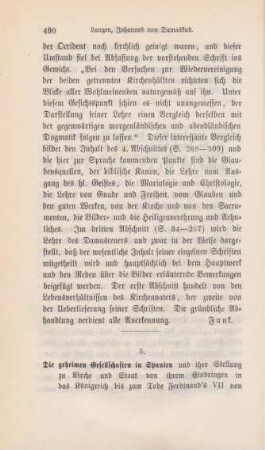 490-492 [Rezension] Brück, Heinrich, Die geheimen Gesellschaften in Spanien und ihre Stellung zu Kirche und Staat von ihrem Eindringen in das Königreich bis zum Tode Ferdinand's VII