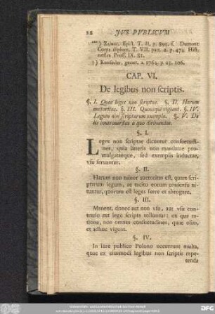 Cap. VI. De legibus non scriptis.