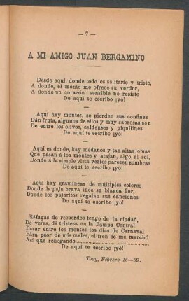 A mi amigo Juan Bergamino