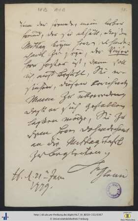 Brief (NL 7/IV B 141).