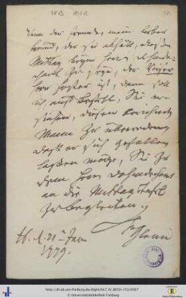 Brief (NL 7/IV B 141).