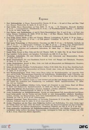 Fayence (Nr. 1-21)