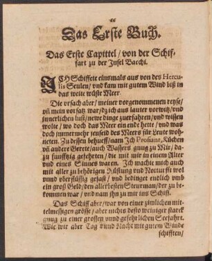 Das Erste Capittel ... - Das Fünffte Capittel ...