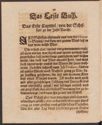 Das Erste Capittel ... - Das Fünffte Capittel ...