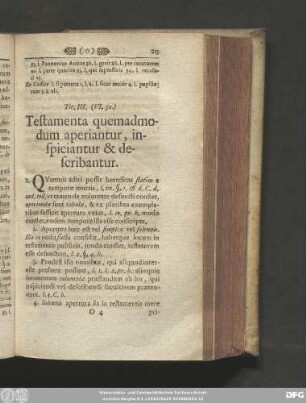 Tit. III. (VI. 32.) Testamenta quemadmodum aperiantur, inspiciantur & describantur.