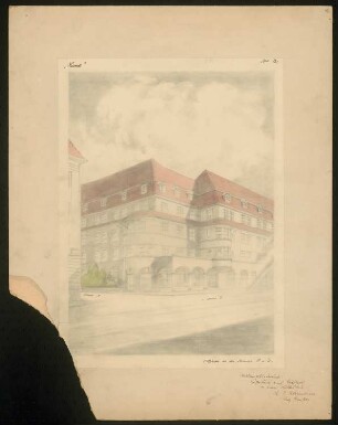 Wohnblock, Dresden (?): Perspektivische Ansicht