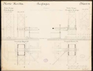 Brücke über den Bodden von Stralsund nach Rügen Schinkelwettbewerb 1879: Brückeauflager in Grundrissen und Schnitten 1:20; Maßstabsleiste