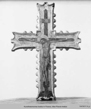 Doppelseitig bemaltes Kreuz : Christus am Kreuz (Vorderseite?)
