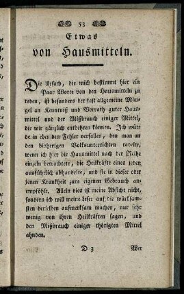 Etwas von Hausmitteln.