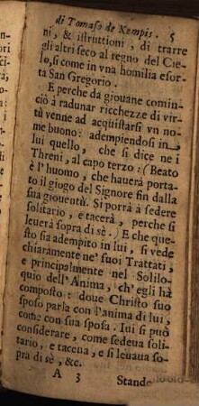 Dell'imitatione di Christo di Tomaso de Kempis, Canonico Regolare