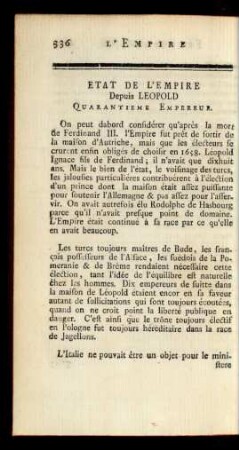 Etat De L'Empire Depuis Leopold
