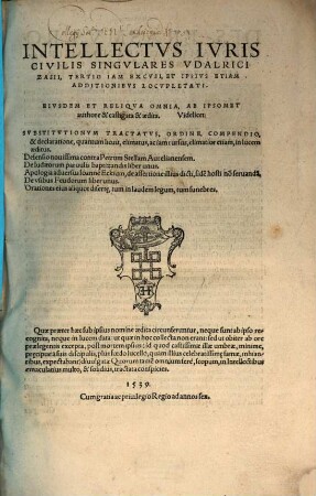Intellectus singulares et novi in nonnulla loca iuris civilis
