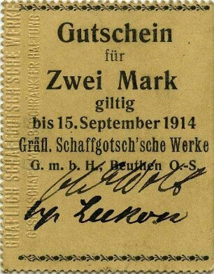 Gutschein - 2 Mark
