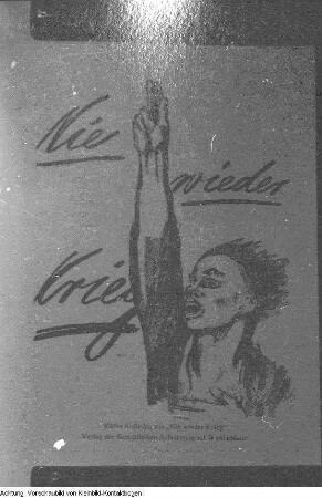 Moritzburg. Käthe Kollwitz Haus (Rüdenhof). "Nie wieder Krieg" von Käthe Kollwitz (Repro), 1967