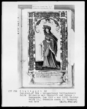 Welfenchronik — Kunigunde Markgräfin von Este, Folio 24recto