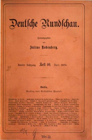Deutsche Rundschau. 8, 8 = Jg. 2. 1876