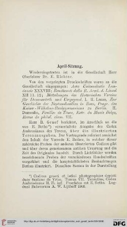 April - Sitzung