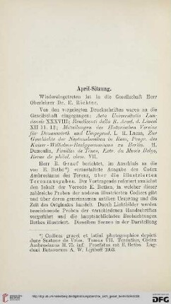 April - Sitzung