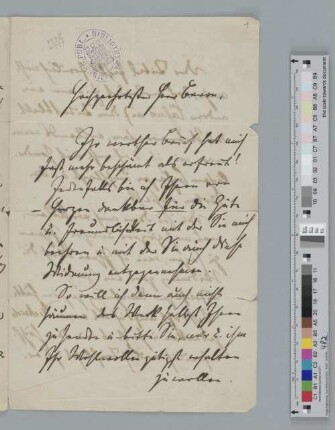 Brief an Reinhard Baron von Dalwigk