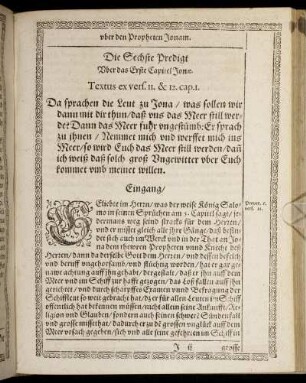 Die Sechste Predigt. Textus ex vers. 11 & 12. cap.1