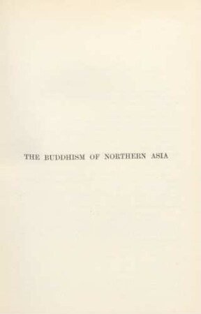 The Buddhism of Nothern Asia