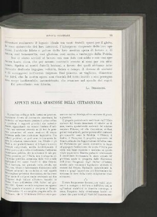 Appunti Sulla Questione Della Cittadinanza.