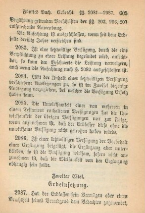 Zweiter Titel. Erbeinsetzung