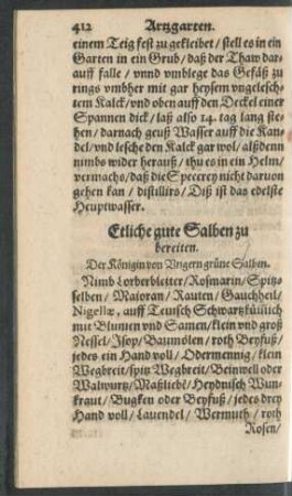 Etliche gute Salben zu bereiten.