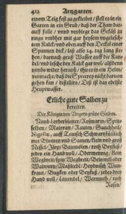 Etliche gute Salben zu bereiten.