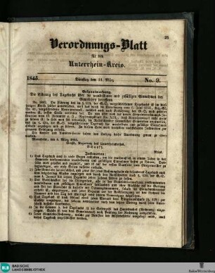 Großherzoglich Badisches Anzeige-Blatt für den Unterrhein-Kreis, Verordnungs-Blatt