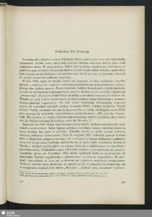 Poslednje lěta žiwjenja