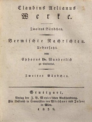 Werke, 2. Vermischte Nachrichten ; 2. Bd.