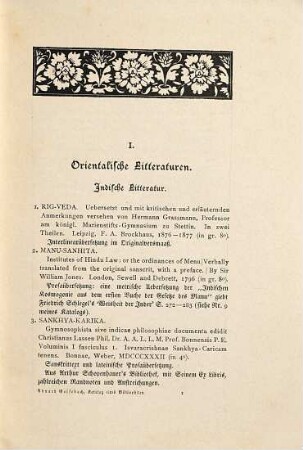 Katalog der Bücher eines deutschen Bibliophilen mit litterarischen und bibliographischen Anmerkungen : nebst einem Porträt nach dem Pastellgemälde von Max Liebermann radiert von Albert Krüger, [1]
