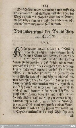 Von zubereitung der Beinaschen/zum Capellen.