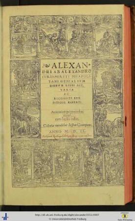 ALEXANDRI AB ALEXANDRO IVRISPERITI NEAPOLITANI GENIALIVM DIERVM LIBRI SEX