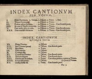 Index Cantionum