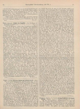 69-70 [Rezension] Ragaz, Leonhard, Weltreich, Religion und Gottesherrschaft. 2 Bände