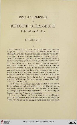 2.Ser. 18.1897: Eine Steuerrolle der Dioecese Strassbourg für das Jahr 1464