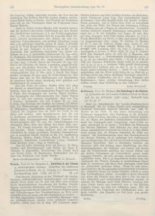 555-556 [Rezension] Strack, Hermann L., Einleitung in den Talmud. 4., neubearb. Aufl