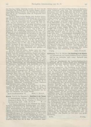 555-556 [Rezension] Strack, Hermann L., Einleitung in den Talmud. 4., neubearb. Aufl