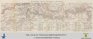 Karte: Die Schwäbisch - Fränkische Sprachgrenze in Württemberg.
