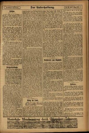Zweite Ausgabe vom Sonntag, den 03. August 1924.