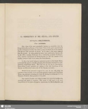 II. Description Of The Genera And Species