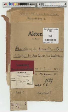 Einstellung der freiwilligen Bautätigkeit im besetzten Gebiet: Bd. 2